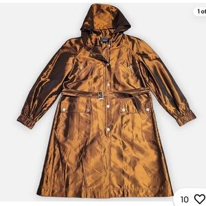 NWOT ST JOHN  Trench Coat Metallic SZ 12